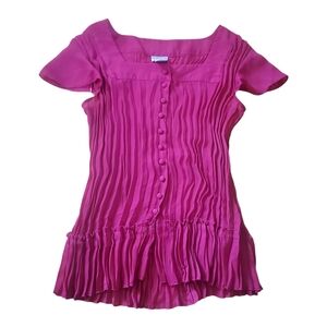 Worthington pleated top Size Small Fuchsia